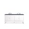James Martin Vanities Athens 72in Double Vanity, Glossy White w/ 3 CM Charcoal Soapstone Quartz Top E645-V72-GW-3CSP - alternate 4